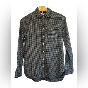 Old Navy “The Classic Shirt” Black & White Check Flannel – Size XS